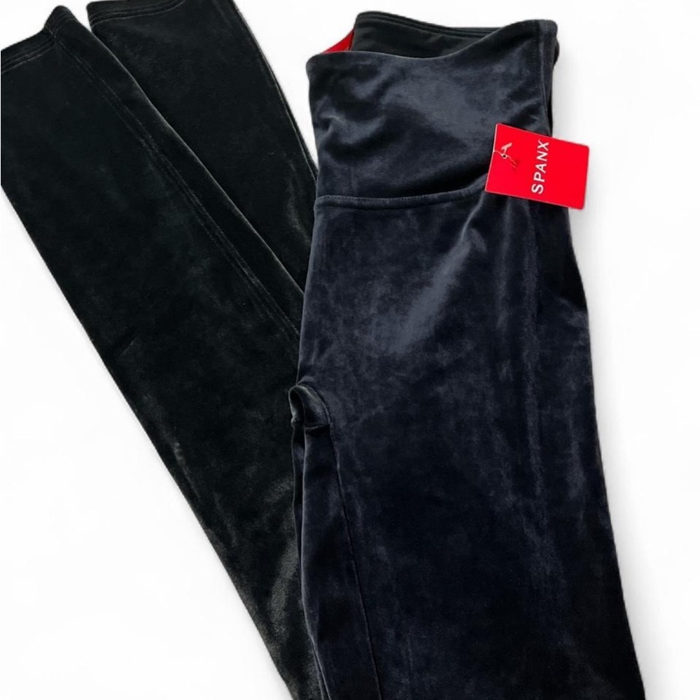 SPANX Navy Velvet Leggings
